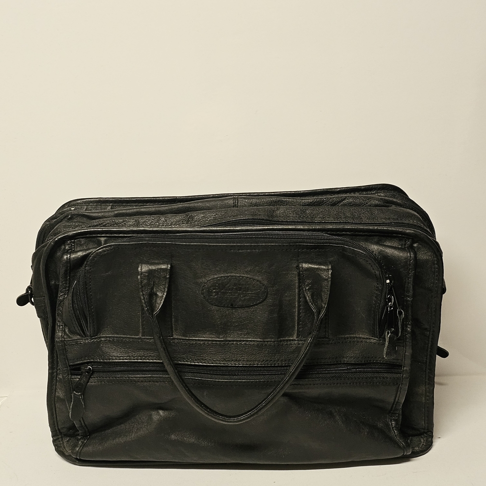 Bugatti Black Briefcase Laptop Bag – Multi-Compartment